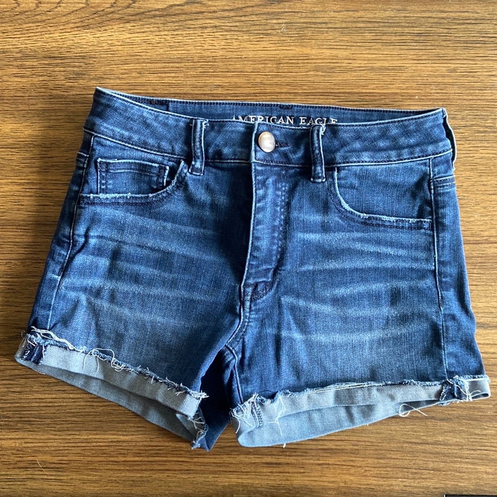 American Eagle Hi-Rise Shortie Denim Shorts